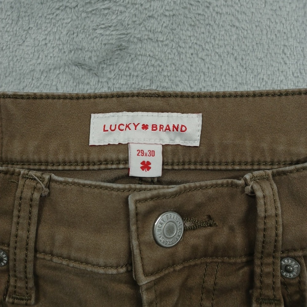 Lucky Brand Jeans Mens 29x30 Brown Denim Slim Straight 121 Preppy Modern - Picture 3 of 9